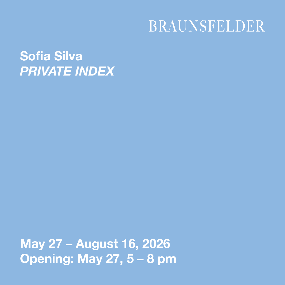 #Offsite : Sofia Silva “Private Index” at Braunsfelder, Cologne